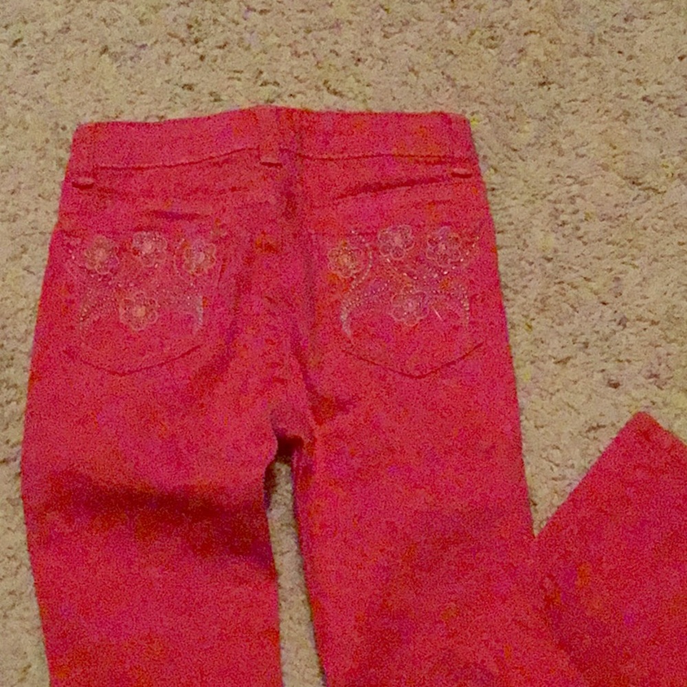 Girls 6T pink skinny jeans.